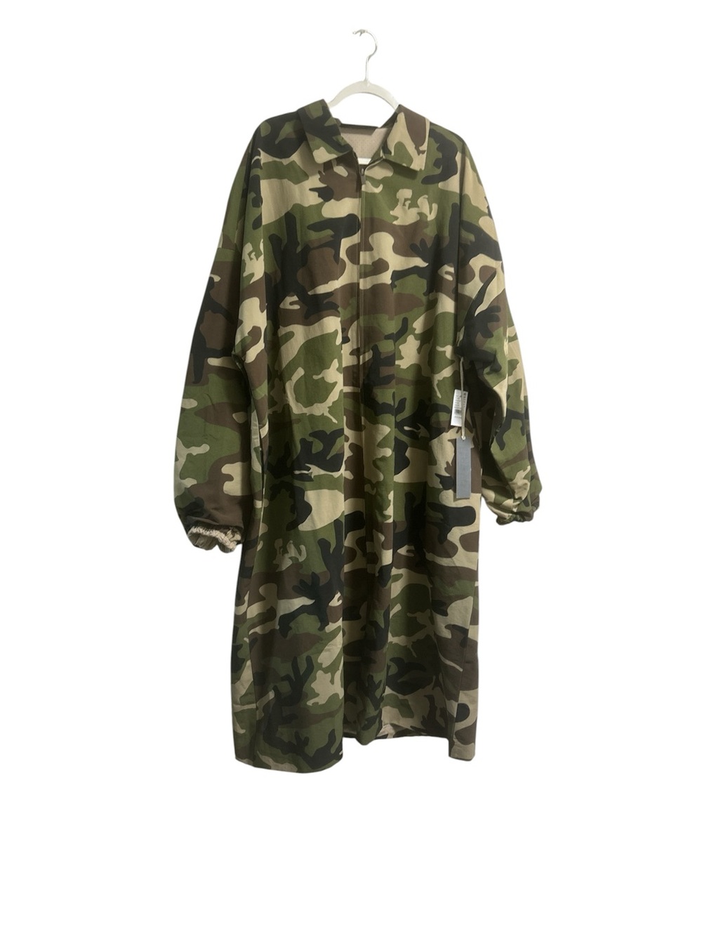 Fear of God ESSENTIALS Woodland Camo Trench Jacket Size XL (Oversize) NWT - Picture 2 of 10